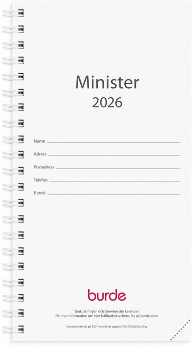 Kalender 2026 Minister refill 1