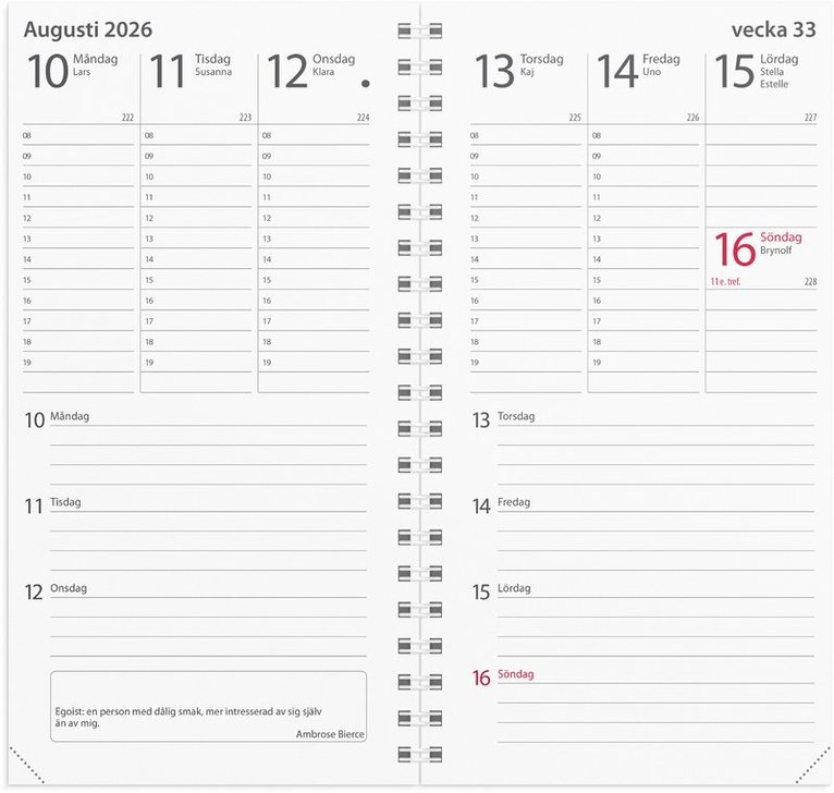 Kalender 2026 Minister refill, Övrigt