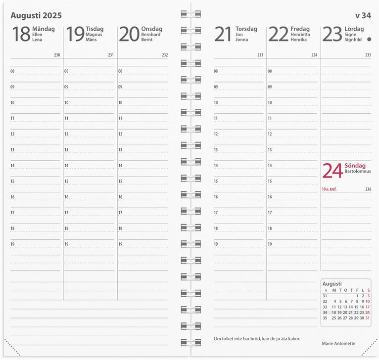 Kalender 2025 Interplano refill, Övrigt
