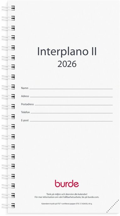 Kalender 2026 Interplano II refill 1