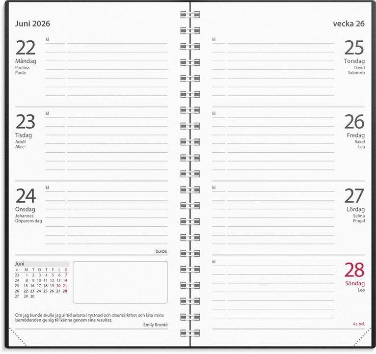 Kalender 2025-2026 Stora Studieåret Basic plast svart, Övrigt