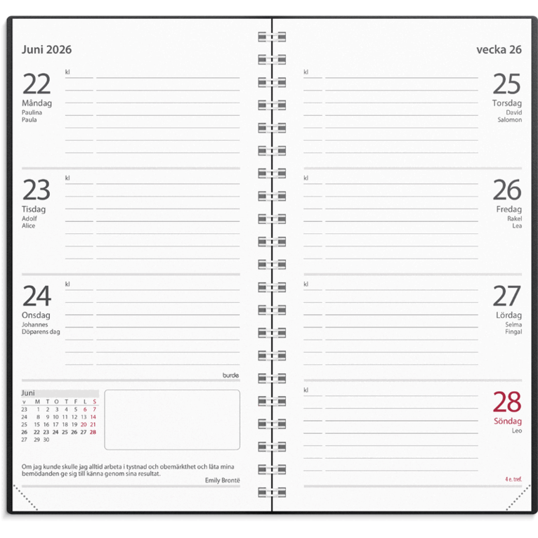 Kalender 2026-2027 Stora Studieåret Basic plast svart, Övrigt