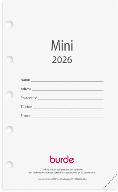 Kalendersats 2026 Mini 1