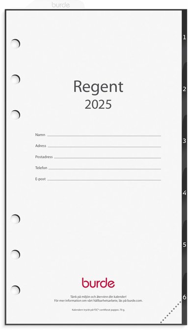 Kalender 2025 Regent grundsats 1