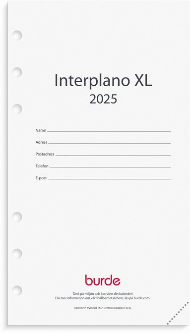 Kalender 2025 Regent kalendersats Interplano XL 1