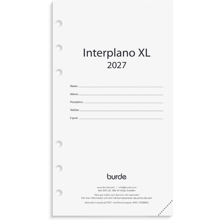 Regent kalendersats Interplano XL 2027, Övrigt. Tillgänglighet: Lägg i varukorg