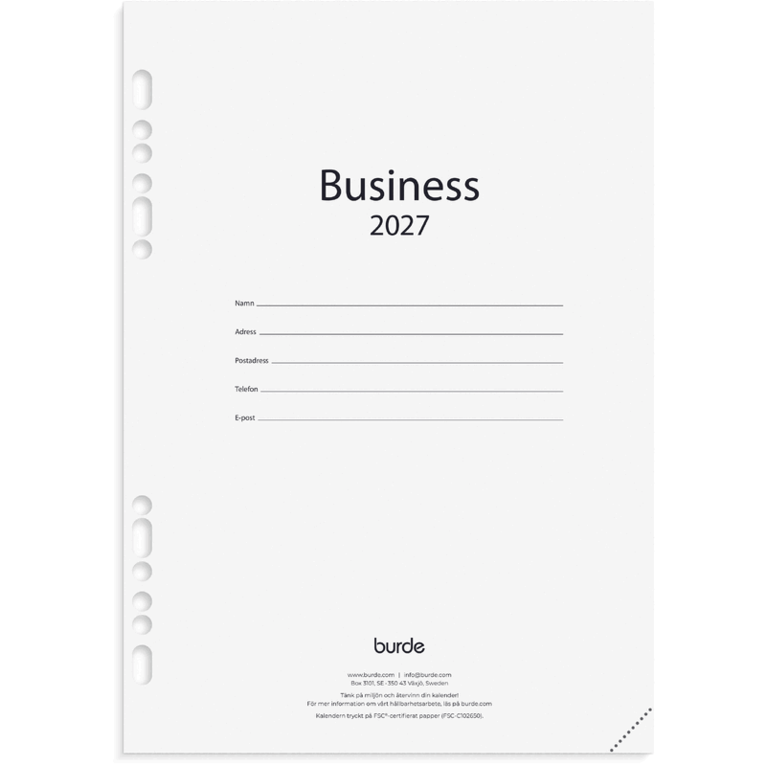 Business kalendersats 2027, Övrigt