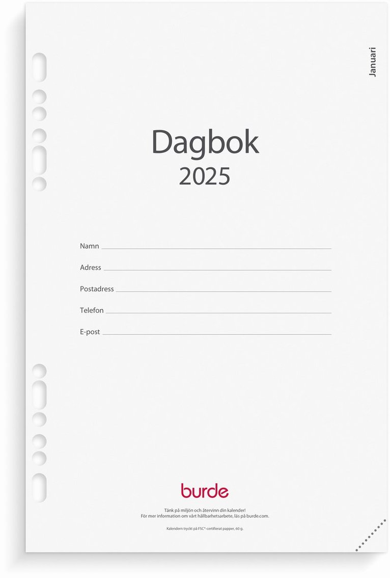 Kalender 2025 Business kalendersats Dagbok 1