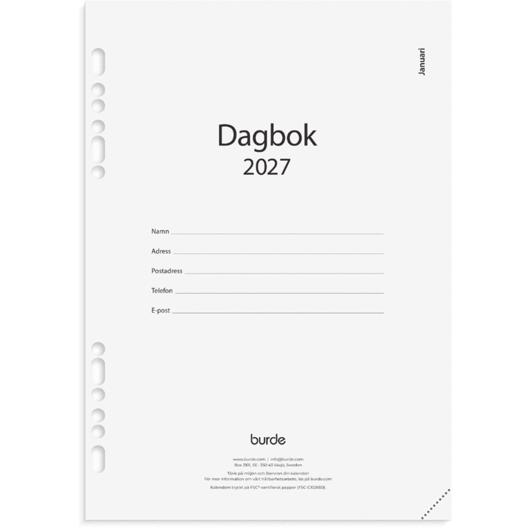 Business kalendersats Dagbok 2027, Övrigt
