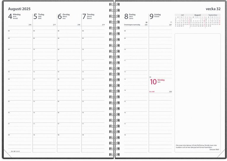 Kalender 2025 Business rosa konstläder Amelia, Övrigt