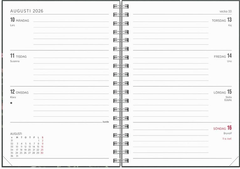 Kalender 2026 Senator A6 Story blomma, Övrigt