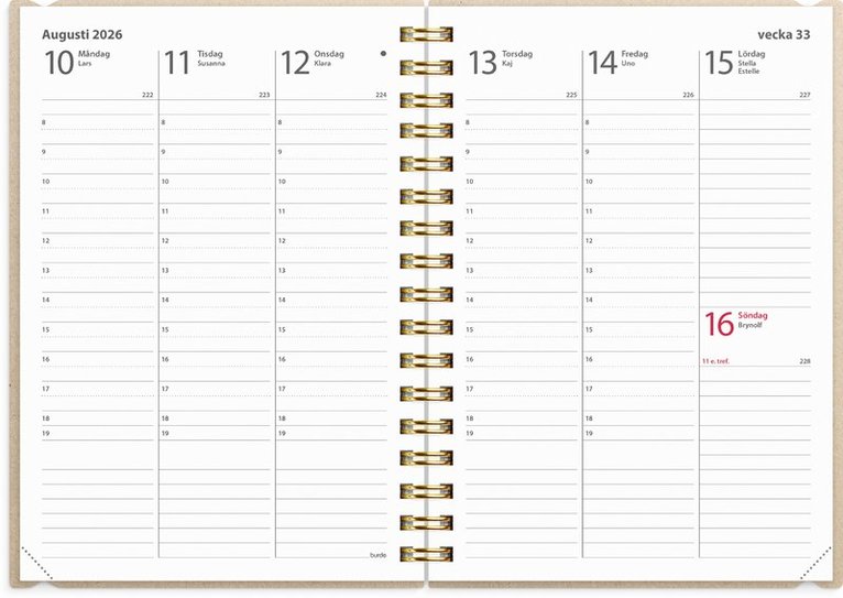 Kalender 2026 Weekly A6 Story rutor, Övrigt