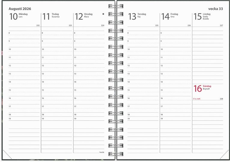 Kalender 2026 Weekly A6 Story blomma, Övrigt