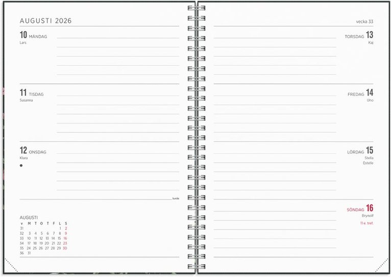 Kalender 2026 Senator A5 Story blomma, Övrigt