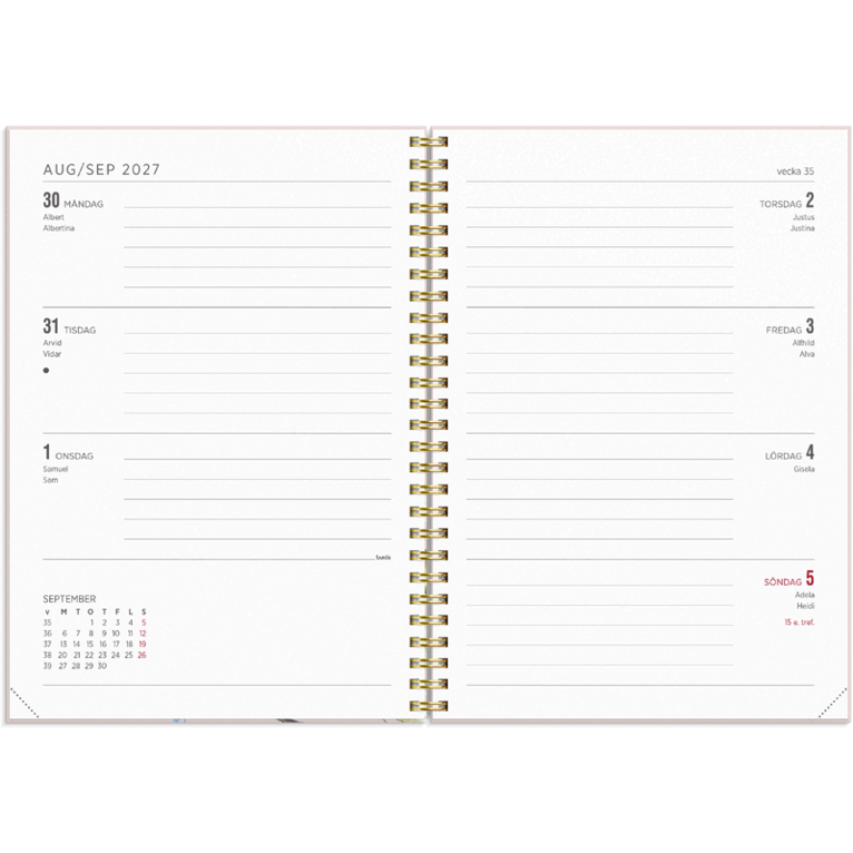 Kalender 2027 Senator A5 Story ängsblomma, Övrigt