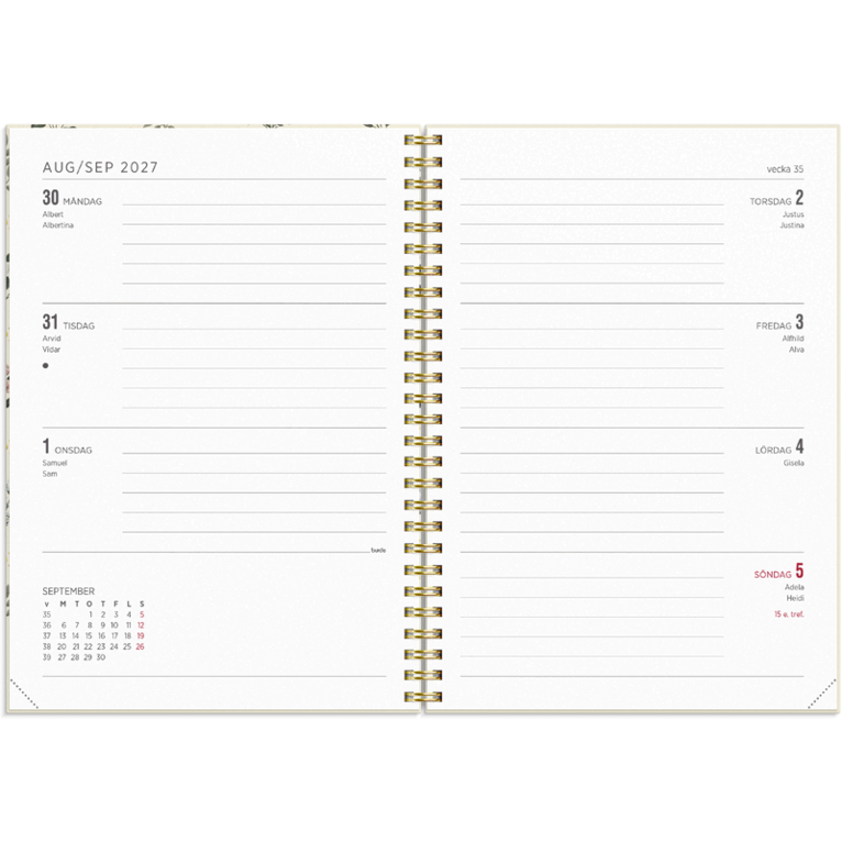 Kalender 2027 Senator A5 Story blomma, Övrigt
