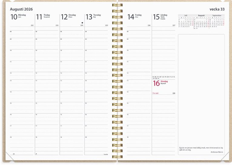 Kalender 2026 Business Story rutor, Övrigt