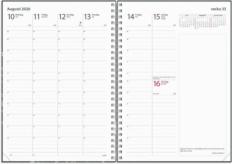Kalender 2026 Business Story blomma, Övrigt
