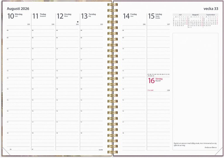 Kalender 2026 Business Story pensé, Övrigt