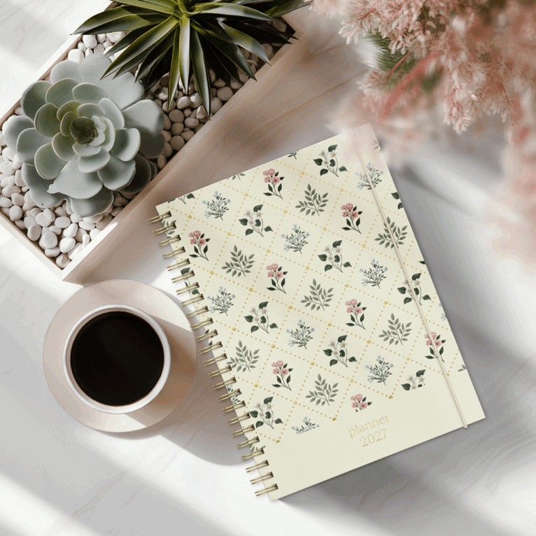 Kalender 2027 Business A5 Story blomma, Övrigt