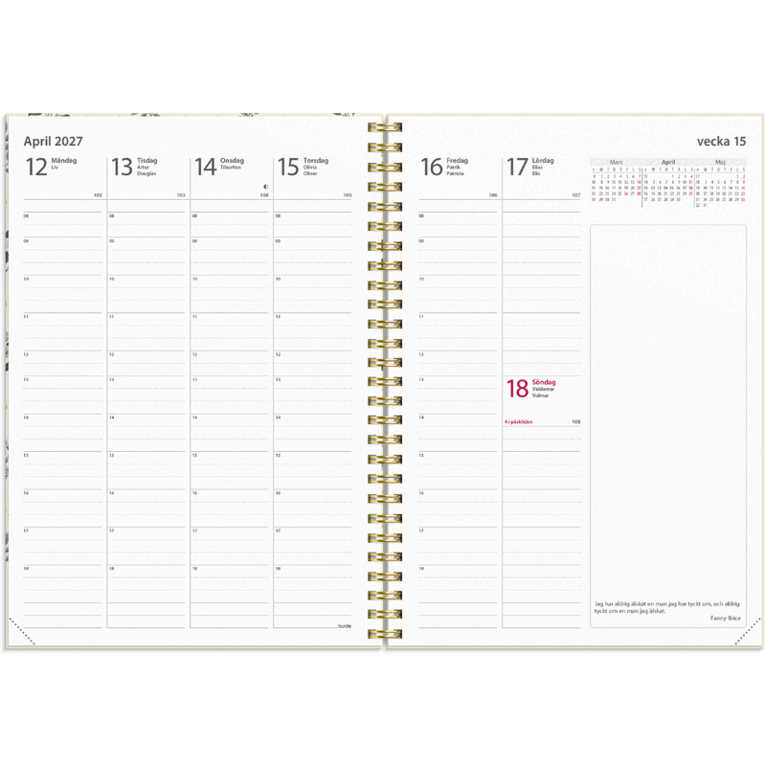 Kalender 2027 Business A5 Story blomma, Övrigt