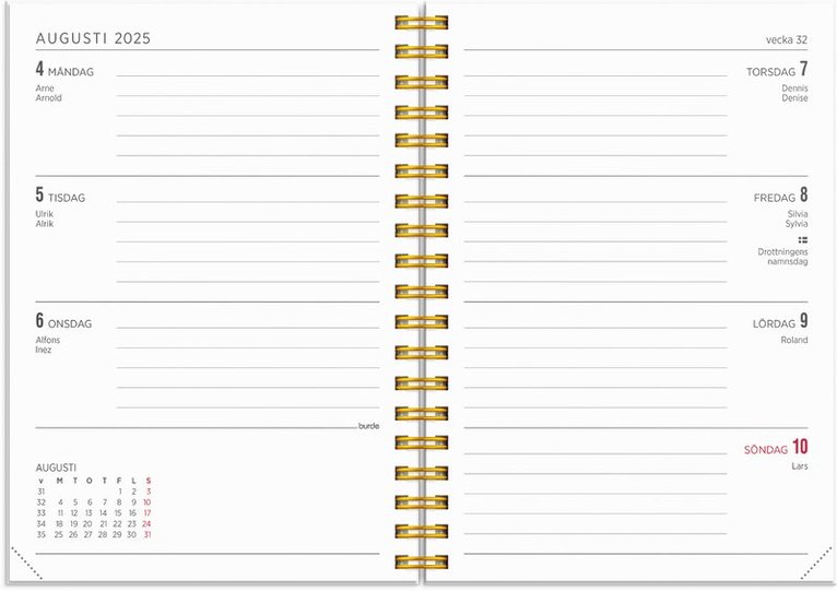 Kalender 2025 Senator A6 Star, Övrigt