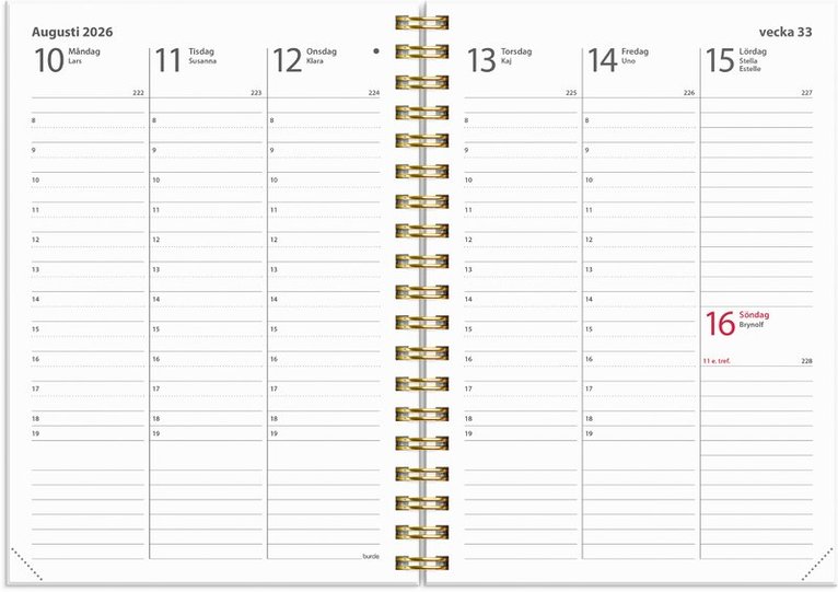 Kalender 2026 Weekly A6 Star, Övrigt