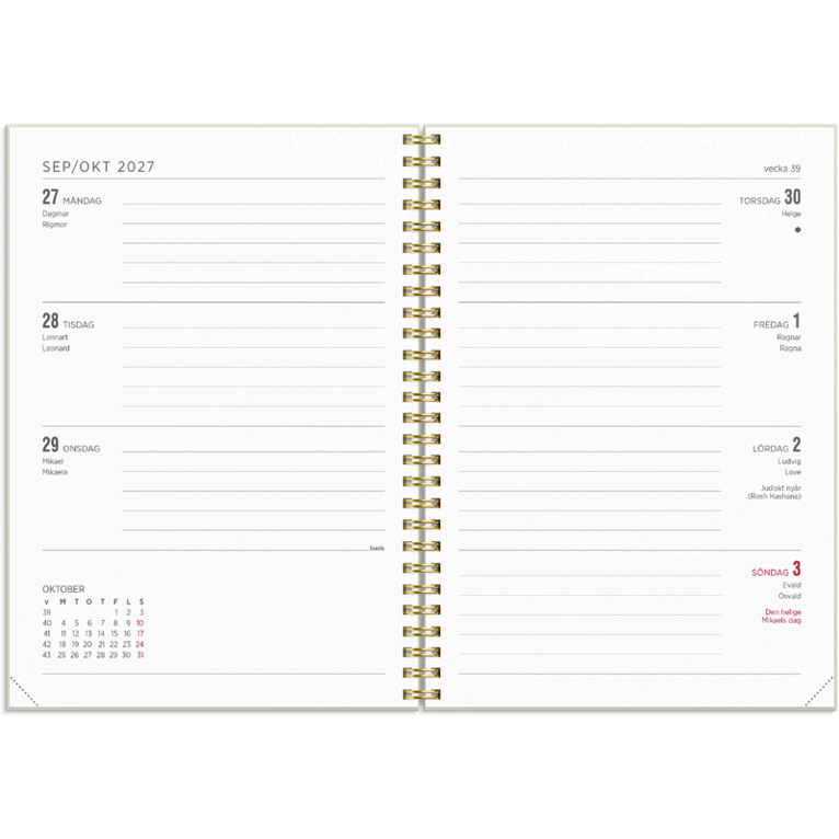 Kalender 2027 Senator A5 Blommor, Övrigt