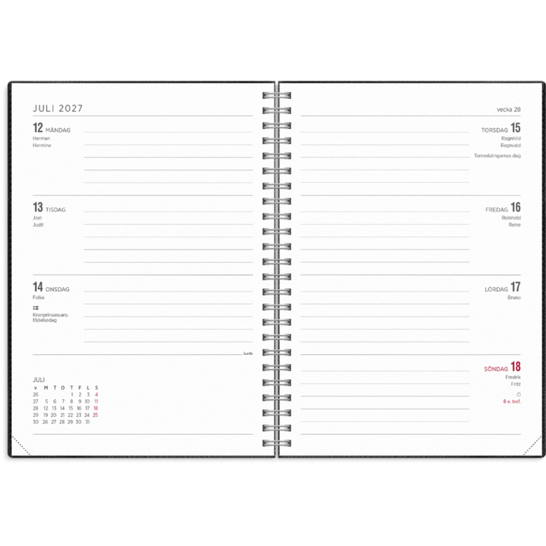 Kalender 2027 Senator A5 Twist svart, Övrigt