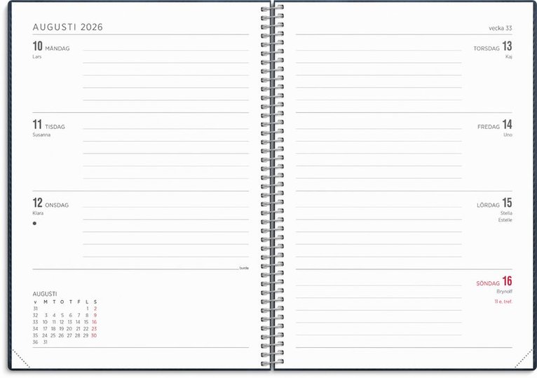 Kalender 2026 Senator A5 Twist blå, Övrigt