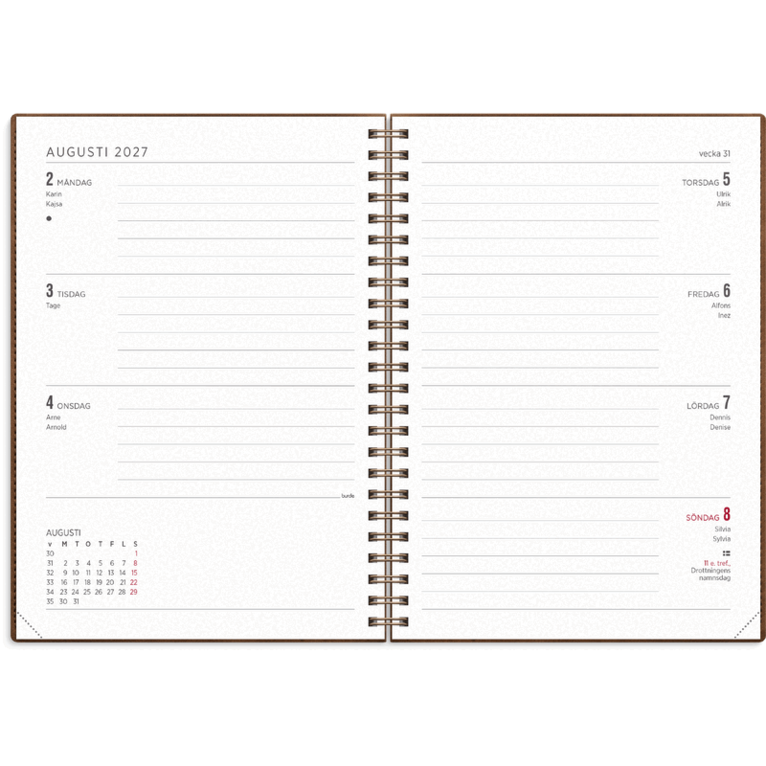 Kalender 2027 Senator A5 Twist brun, Övrigt