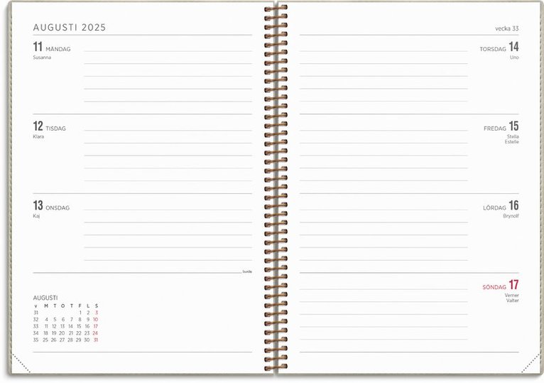 Kalender 2025 Senator A5 Twist beige, Övrigt
