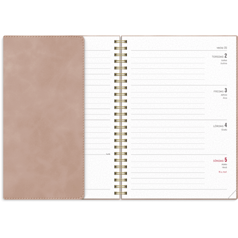 Kalender 2027 Senator A5 Twist rosa, Övrigt