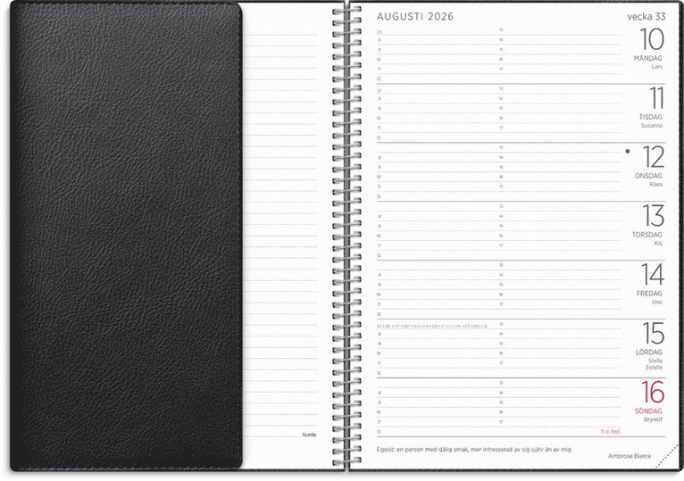 Kalender 2026 Stor Veckokalender Twist svart, Övrigt