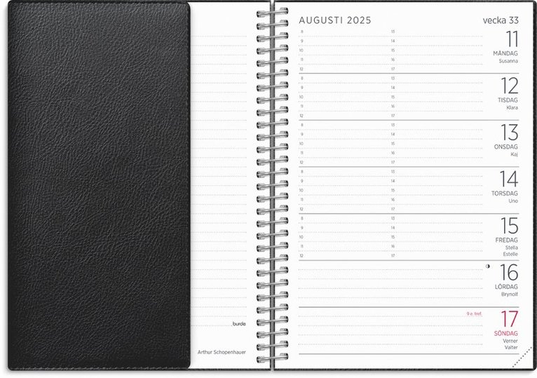 Kalender 2025 Liten Veckokalender Twist svart, Övrigt