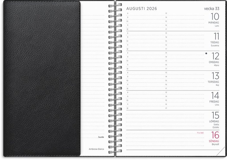 Kalender 2026 Liten Veckokalender Twist svart, Övrigt