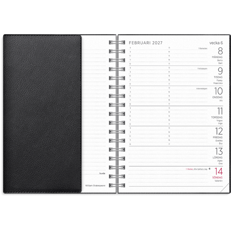 Liten Veckokalender Twist 2027 svart, Övrigt