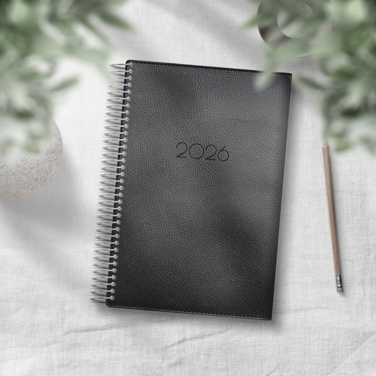 Kalender 2026 Dagbok Twist svart, Övrigt