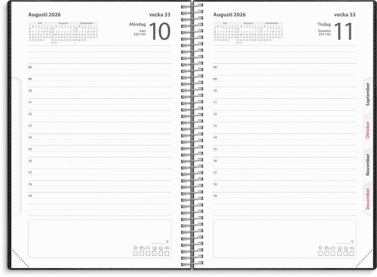 Kalender 2026 Dagbok Twist svart, Övrigt