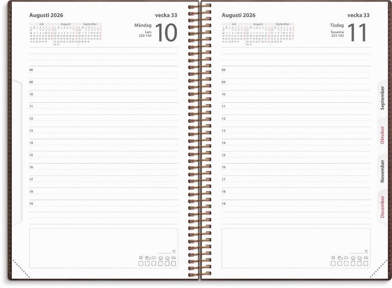 Kalender 2026 Dagbok Twist brun, Övrigt