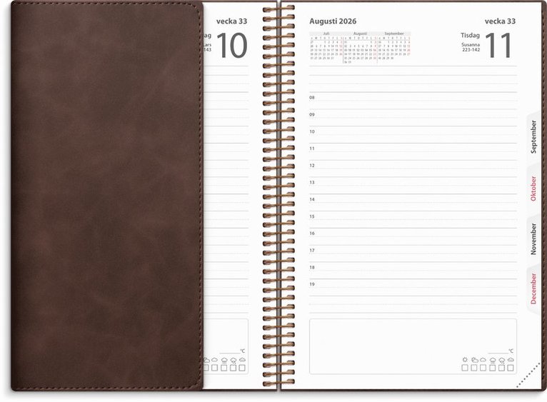Kalender 2026 Dagbok Twist brun, Övrigt