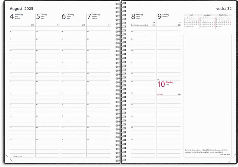 Kalender 2025 Business Twist svart, Övrigt