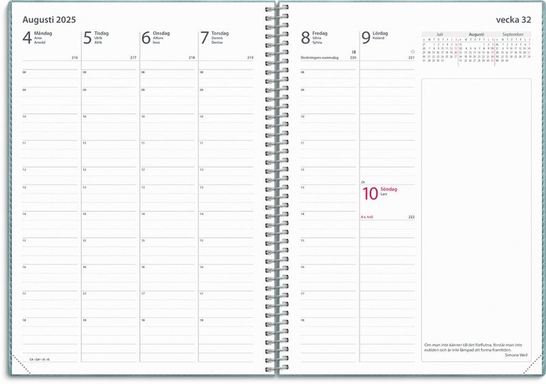 Kalender 2025 Business Twist blå, Övrigt