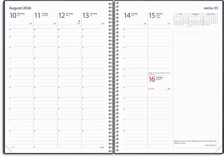 Kalender 2026 Business Twist blå, Övrigt