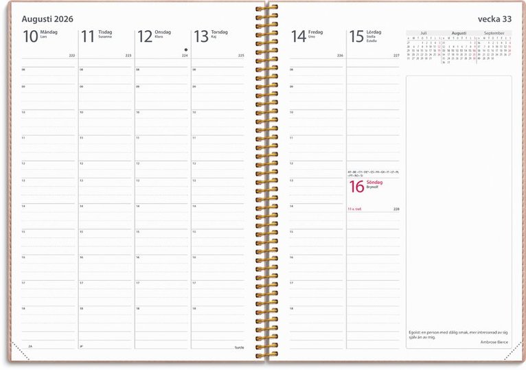 Kalender 2026 Business Twist rosa, Övrigt