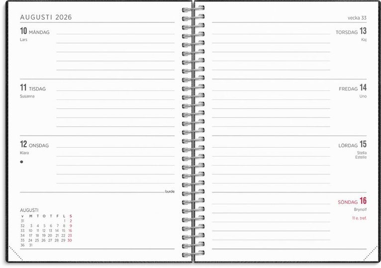 Kalender 2026 Senator A6 Twist svart, Övrigt