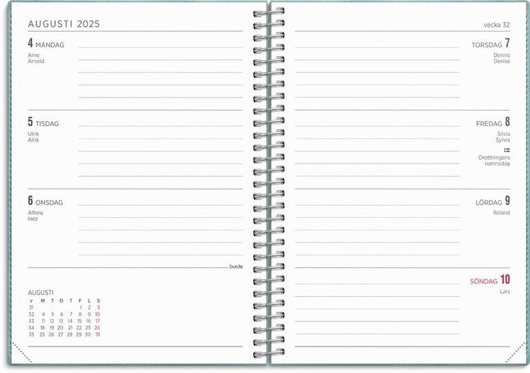 Kalender 2025 Senator A6 Twist blå, Övrigt