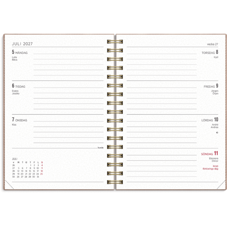 Kalender 2027 Senator A6 Twist rosa, Övrigt