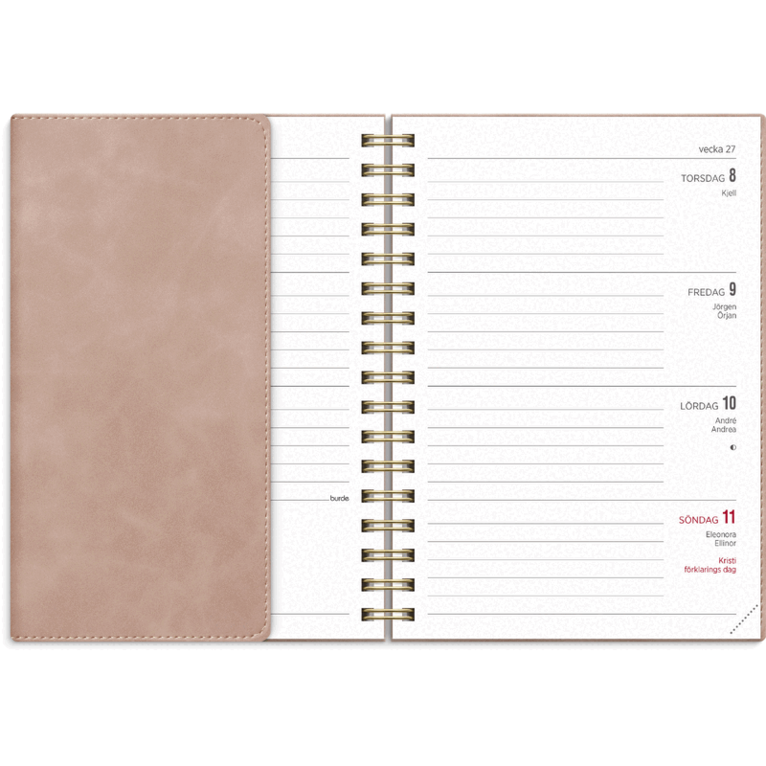 Kalender 2027 Senator A6 Twist rosa, Övrigt
