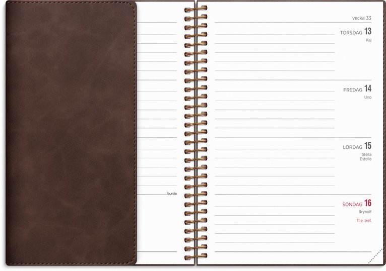 Kalender 2026 Senator A6 Twist brun, Övrigt